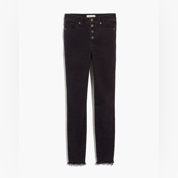 Madewell Denim - Madewell 10" High-Rise Skinny Jeans in Berkeley Black: Button-Through Edition